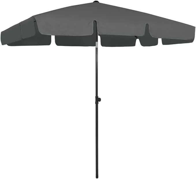 TRENDIE Záhradný slnečník 125x200 cm tmavo sivý