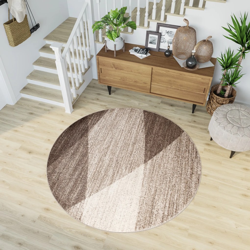 Koberec kruh K195B BEIGE SARI KOŁO 3UX Veľkosť: 130x130cm