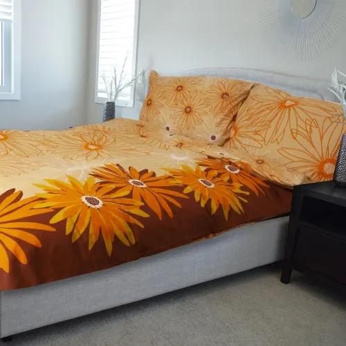 MARGARETA oranžová 140 x 200 cm  bavlnené obliečky