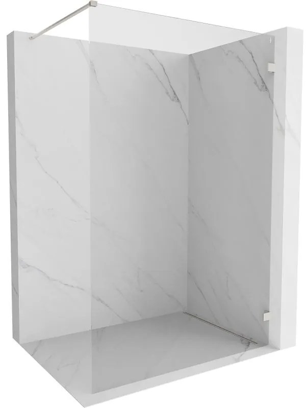 Mexen Lunar, sprchová stena pravá 140 x 200 cm, priehľadná 8 mm, brúsený nikel, 830-140-000-97-00-P