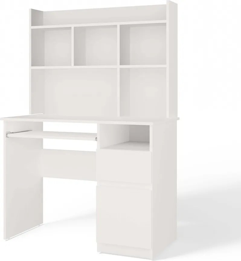 Psací stůl s nástavbou PORTO pravý matně bílý