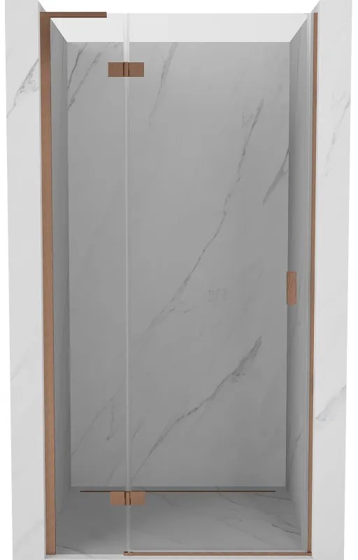 Mexen Mist-H L, 1-krídlové sprchové dvere ľavé 75 cm, číre sklo, medený matný profil, 8A5L-075-000-65-00-L