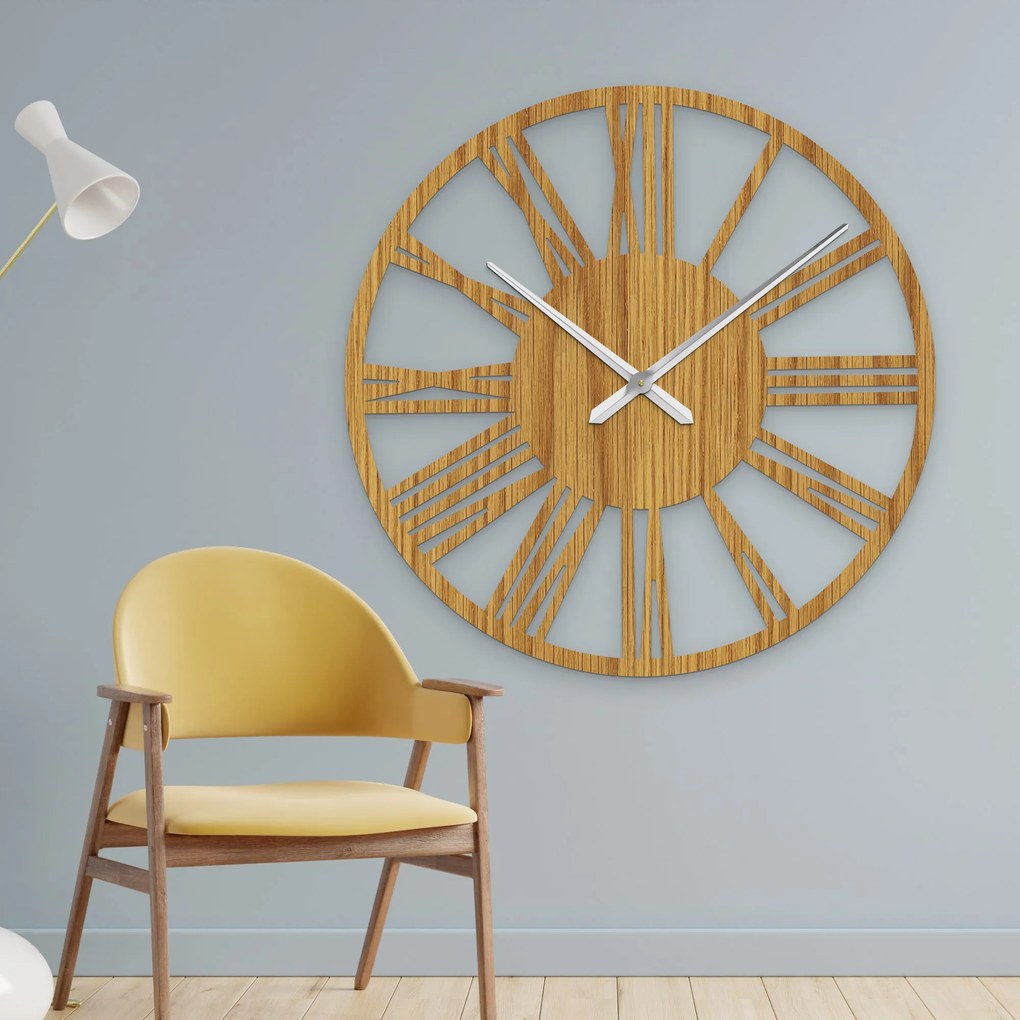 Elegantné veľké rímske hodiny na stenu | RONI: HDF - čierna 80 cm 4223-75965 HDFK027