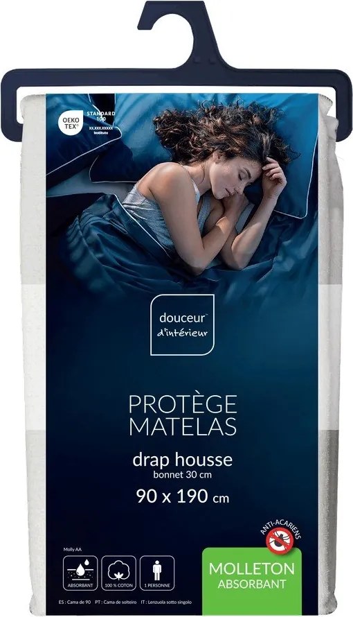 Antialergénny/možnosť prania chránič matraca 90x190 cm Molly Aa 30 – douceur d'intérieur