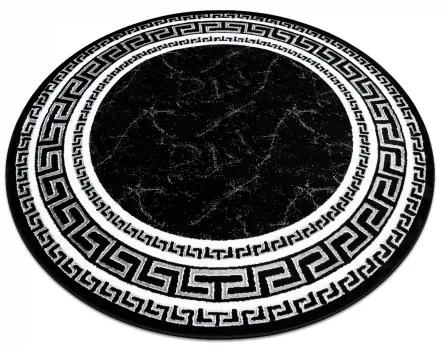 Okrúhly koberec GLOSS moderný 2813 87 štýlový, rám, Grécky čierna Veľkosť: kruh 200 cm
