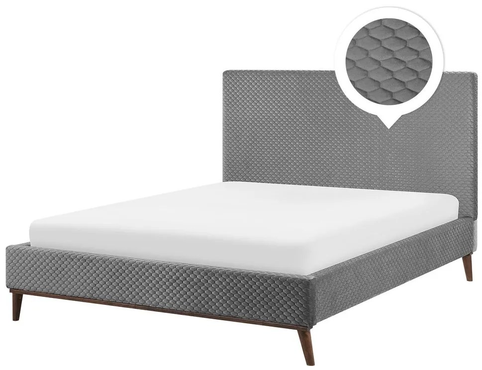 Čalúnená posteľ sivá 160x200 cm BAYONNE Beliani