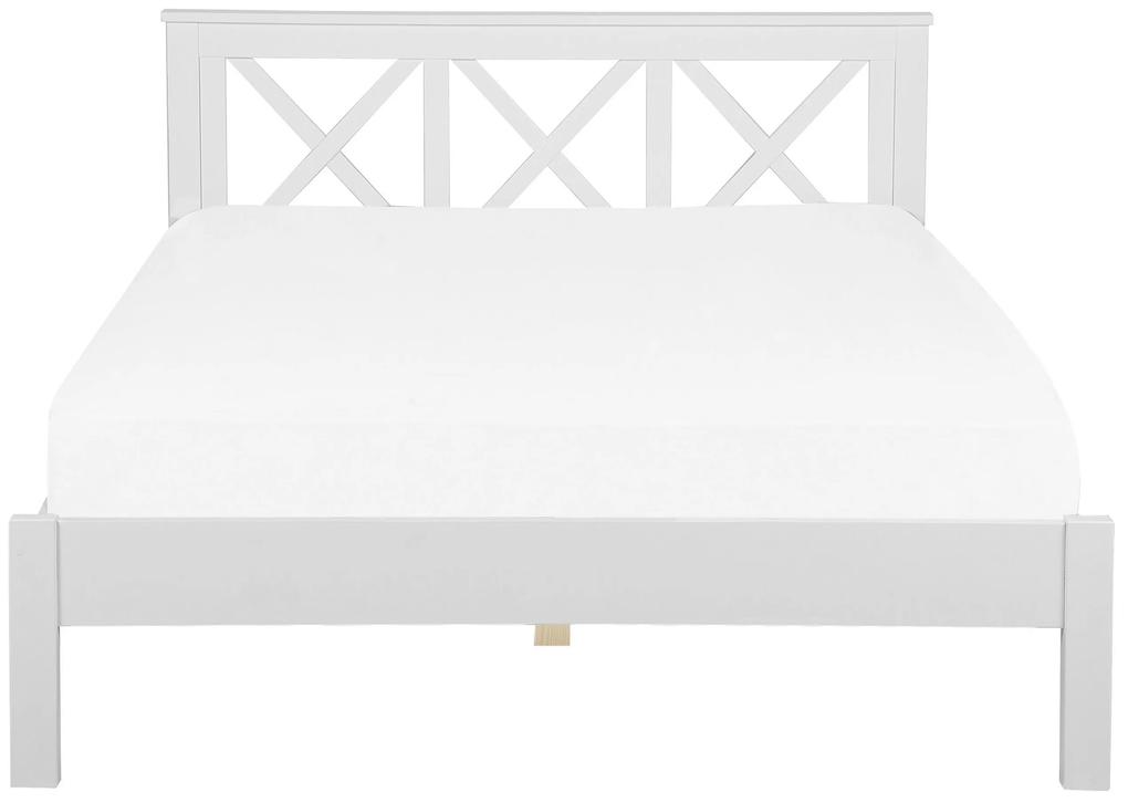 Drevená posteľ 180 x 200 cm biela TANNAY Beliani
