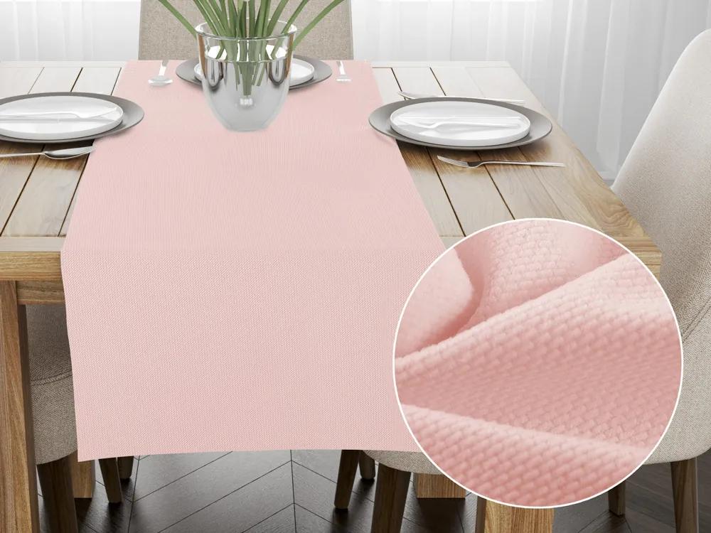 Biante Zamatový behúň na stôl Velvet Brick SVB-204 Púdrovo ružový 35x120 cm