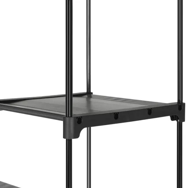 Úložná textilná skriňa s policami a šatníkovou tyčou MATIS 140x174 cm sivá