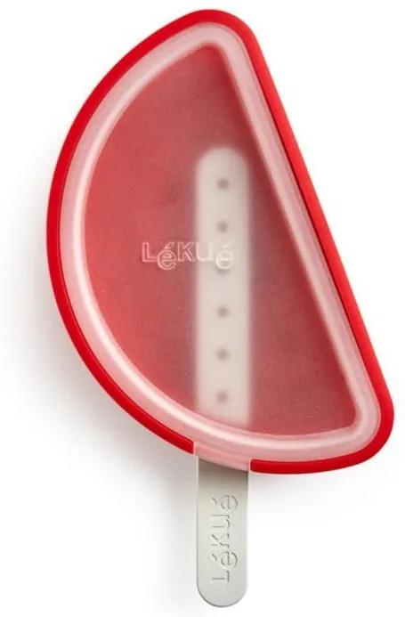 Červená silikónová forma na zmrzlinu v tvare melóna Lékué