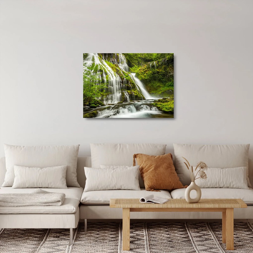 Sklenený obraz - Vodopád, Wind River Valley (70x50 cm)