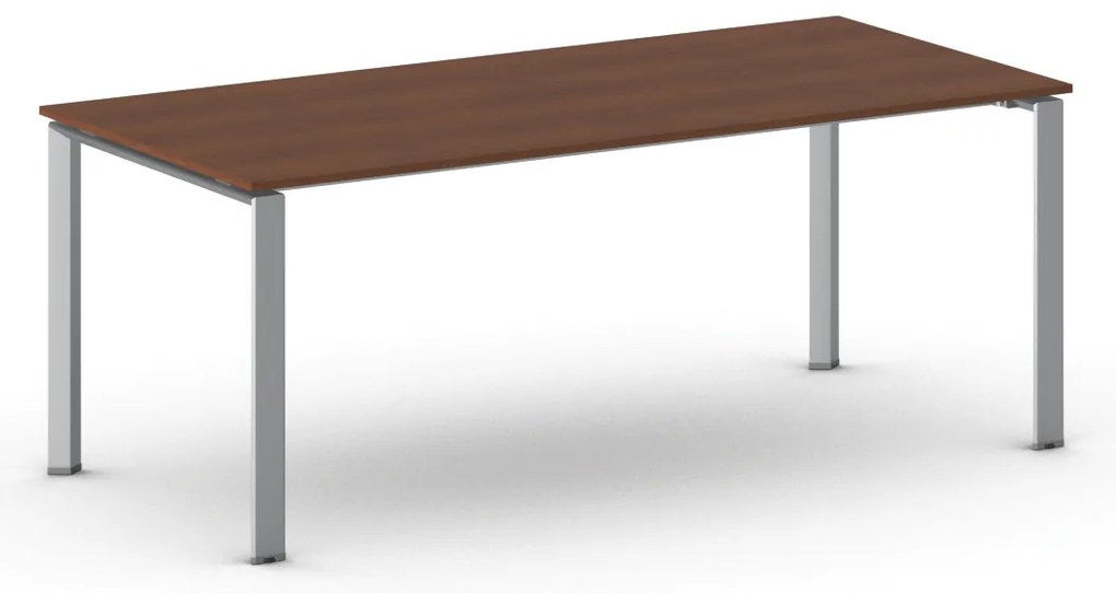 Rokovací kancelársky stôl PRIMO INFINITY, 200x90 cm, sivostrieborná podnož, čerešňa