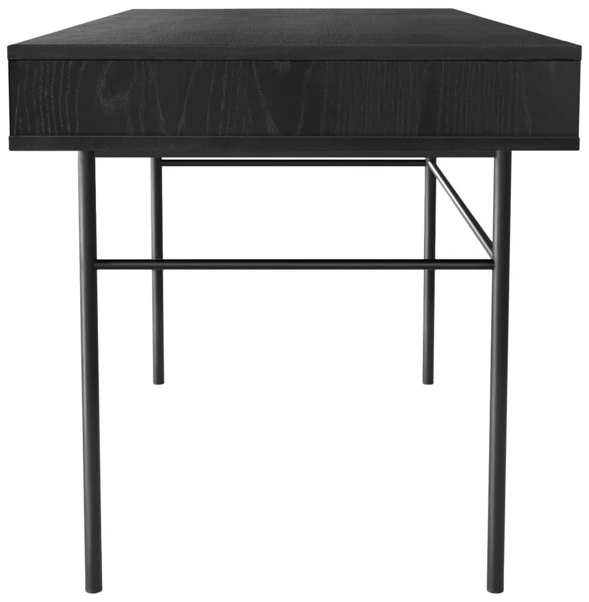 Čierny písací stôl Woodman Stripe, 130 x 60 cm