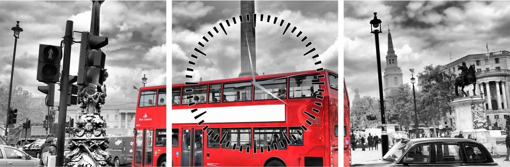 Obraz - Trafalgar Square (s hodinami) (90x30 cm)