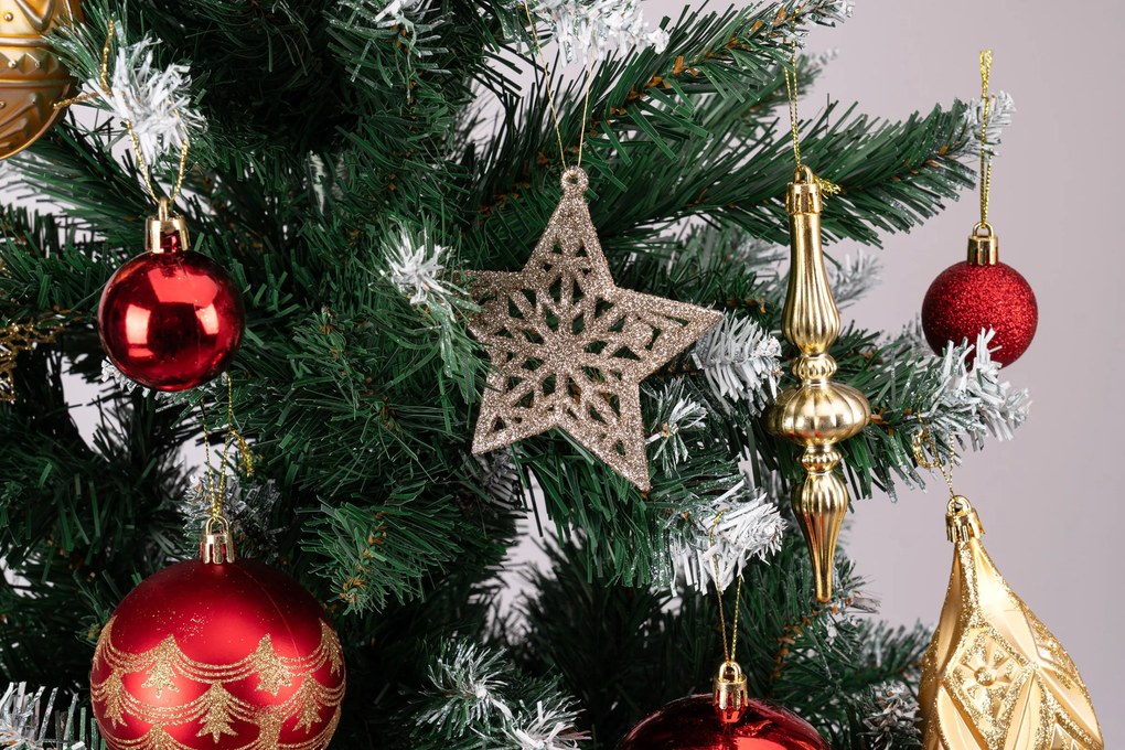 Sada 70 ks vánočních baněk MARIEN červená/zlatá