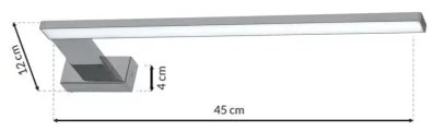 LED Kúpeľňové nástenné svietidlo SHINE LED/11W/230V 45 cm IP44 lesklý chróm