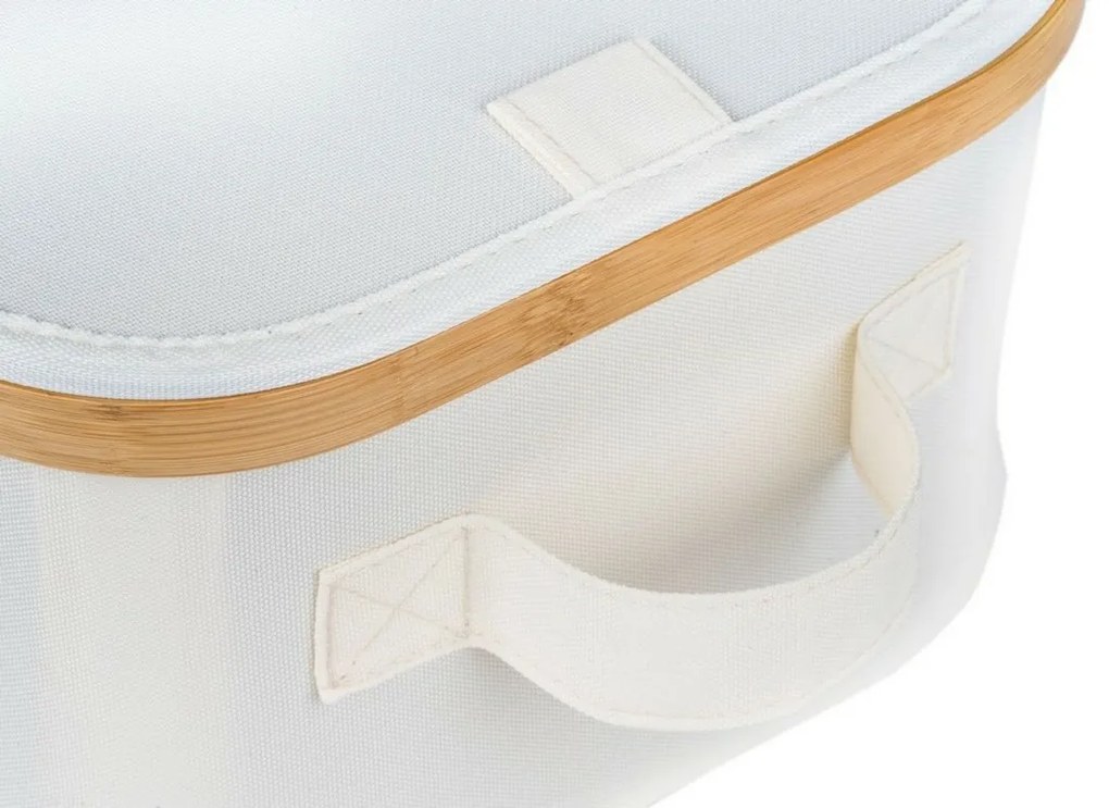 Úložný box G21 30 x 30 x 15 cm, bambusový s vekom, béžový