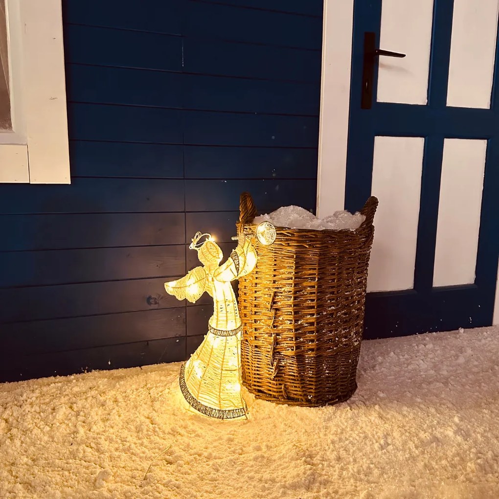 DECOLED LED světelný anděl 50 cm, teple bílý, IP44