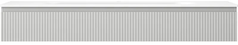 Mexen Rivel, kúpeľňová skrinka 140 cm s umývadlom Vela, 1 zásuvka, drážkovaná, sivá matná/biela, 91A20-16023-1-BF62-W23M01