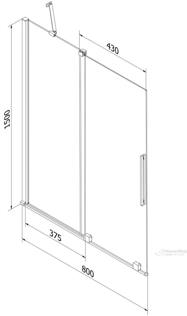Mexen Velar, sklo ku vaňovej zástene 80x150 cm, 8mm číre sklo, 896-080-000-00-00