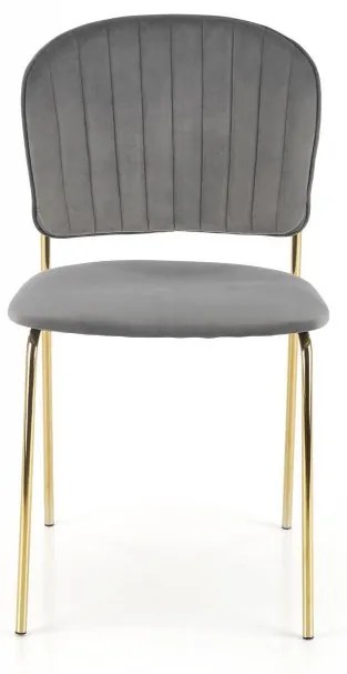 Jedálenská stolička DIONA — oceľ, látka, šedá