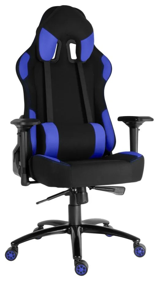 Herná stolička Neoseat GAMER TEX — látka, čierna / modrá, nosnosť 130 kg