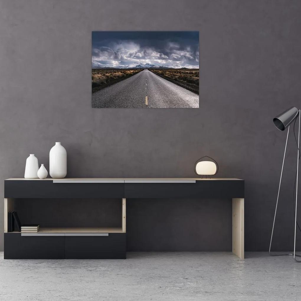 Sklenený obraz cesty v púšti (70x50 cm)