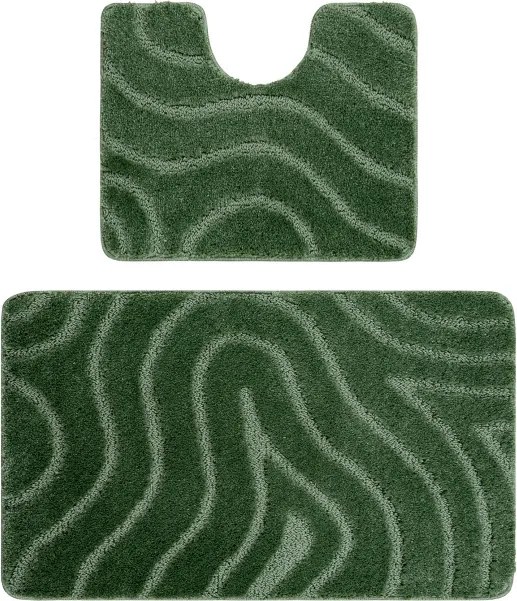Sada kúpeľňových koberčekov SUPREME WAVES vlny, zelená