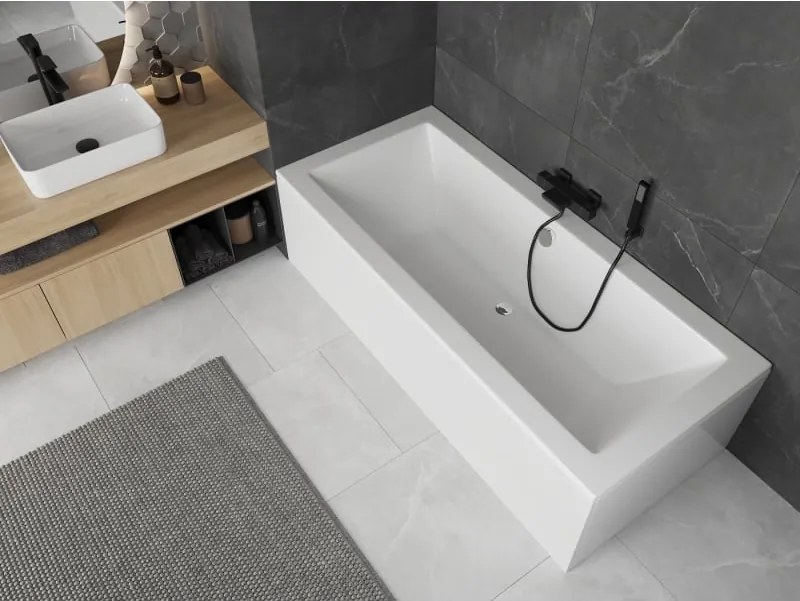 Mexen Cube obdĺžniková vaňa 180 x 90 cm s panelom, biela - 55051809000X
