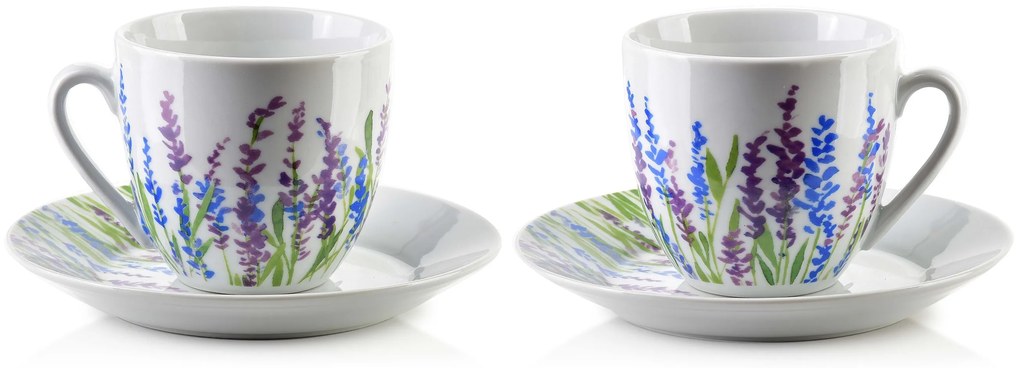 Porcelánová šálka s podšálkou Joy Heather 250 ml sada 6ks