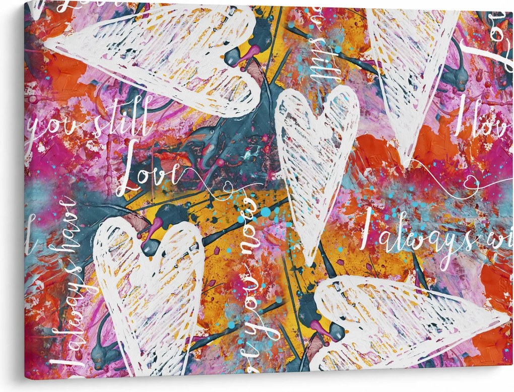 Obraz - Srdce na abstraktnom pozadí (70x50 cm)