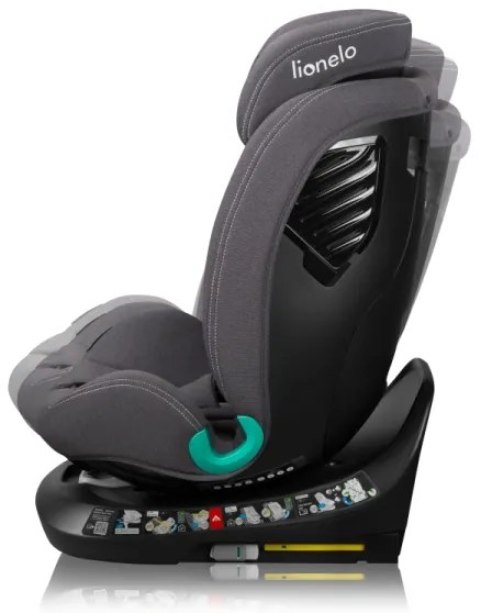 Lionelo - Otočná autosedačka s bázou BASTIAAN ONE i-Size 40-150 cm Grey Stone