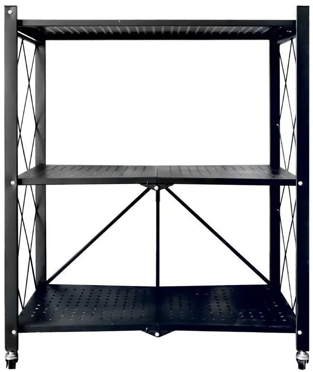 Regál Racks RAW3T, kovový, 3 police, 0870x720x340 mm, max. 50 kg/polica, prenosný, na kolieskach