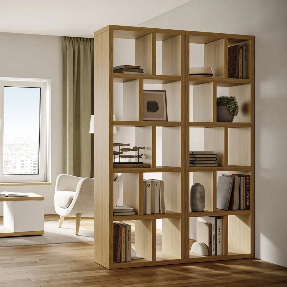 Knižnica v dekore duba v prírodnej farbe 70x198 cm Berlin – TemaHome