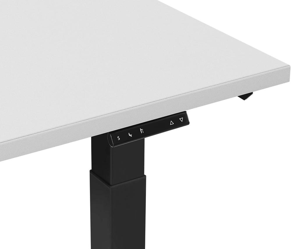 Elektricky nastaviteľný stôl 130x72 cm sivo čierny DESTIN II Beliani