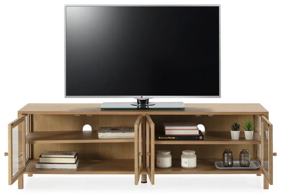 TV stolík v dekore duba v prírodnej farbe 160x50x40 cm Ceci – MOME