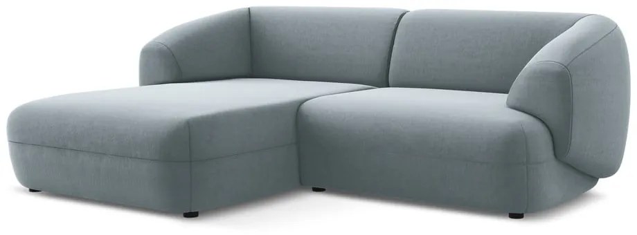 Svetlomodrá zamatová rohová pohovka (ľavý roh) Moana – Makamii