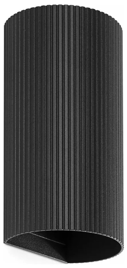 FARO 40543 - Nástenné svietidlo SOLE 2xGU10/8W/230V čierna vrúbkovaná guľatý