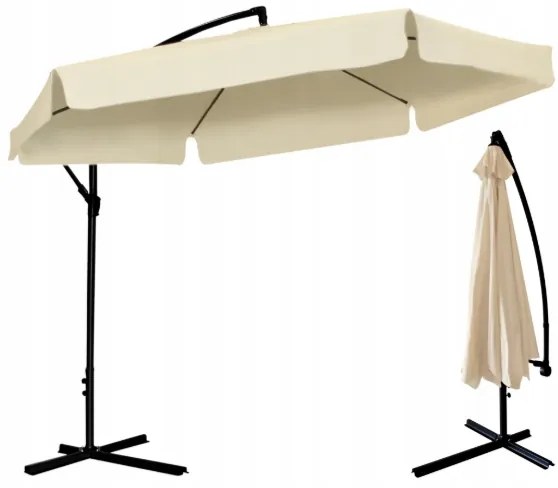 Záhradný slnečník s ochranným obalom BANANA 300 cm béžový