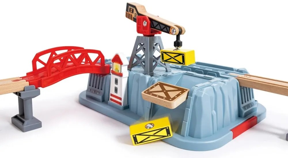 Hape Vláčikodráha set v boxe - Prístavisko