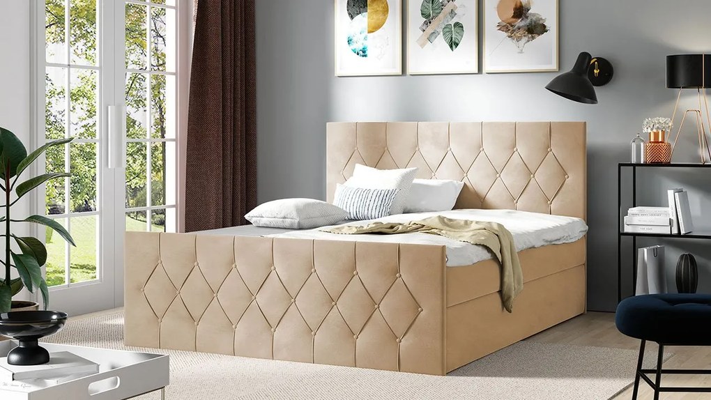 Kontinentálna posteľ Colzone Lux, Rozmer postele: 140x200, Dostupné poťahy: Mikrofaza 0020