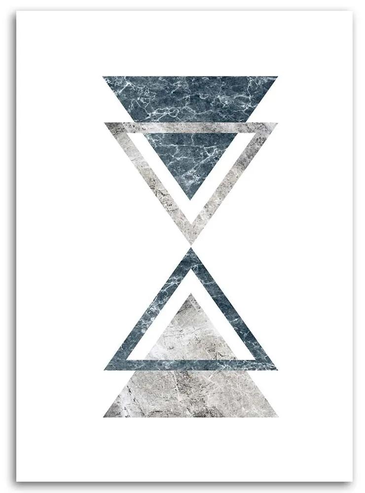Gario Obraz na plátne Abstraktný s mramorovými trojuholníkmi Rozmery: 40 x 60 cm