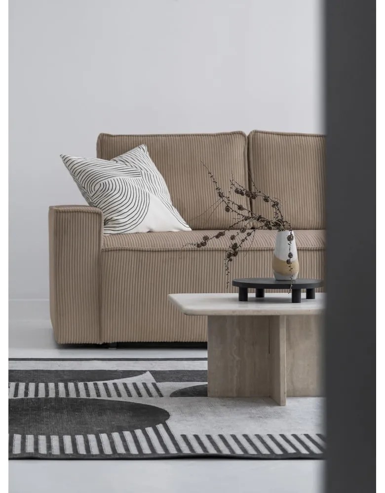 Béžová menčestrová rozkladacia rohová pohovka (ľavý roh) Brave Dave – Miuform