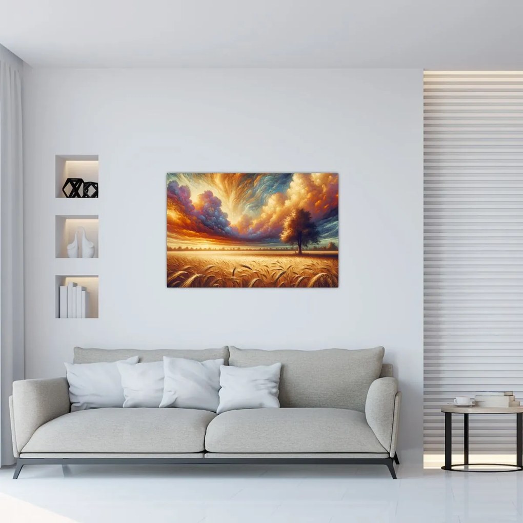 Obraz – Strom na poli (90x60 cm)