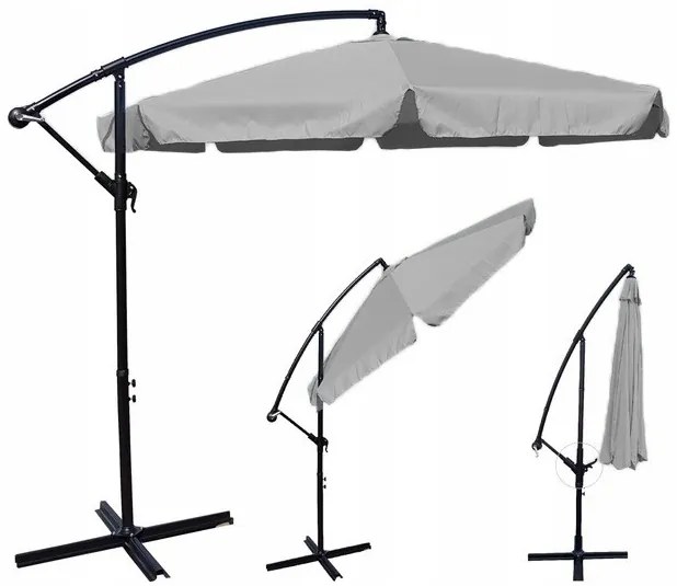 TRENDIE Záhradný slnečník Summer -  svetlo sivý 300 cm