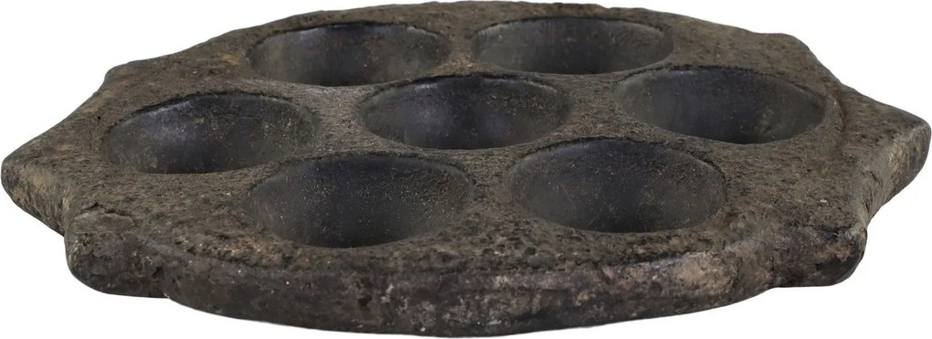 Čierny antik svietnik na malé sviečky Grimaud Unit - Ø 25*2,5 cm