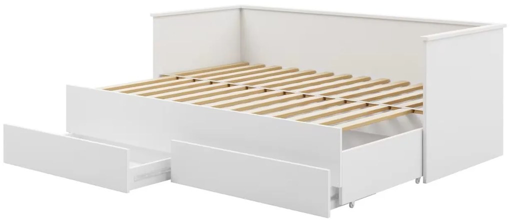 ROZKLADACIA POSTEĽ LIVIO 200x80 BIELA S MATRACOM A ROŠTOM