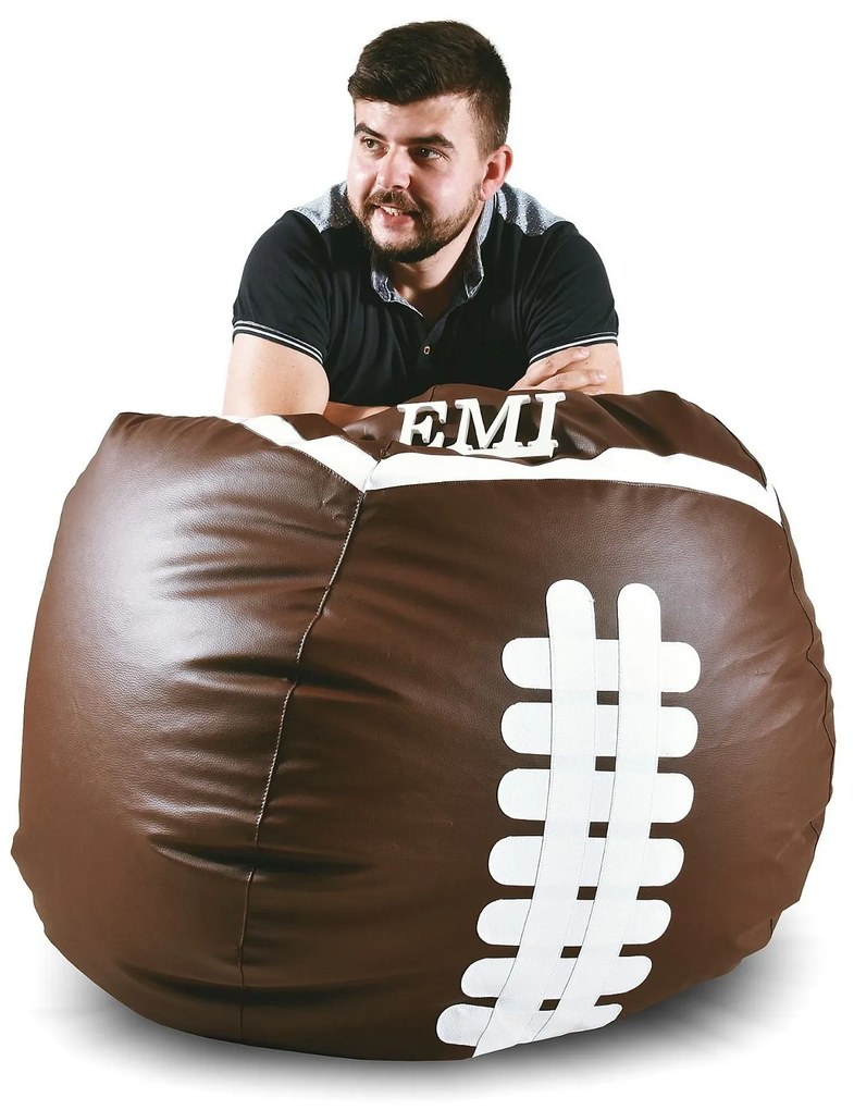 Sedací vak lopta tmavohnedá EMI