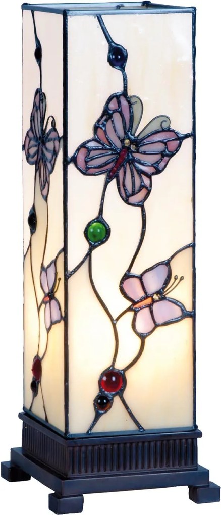 Stolná lampa Tiffany Butterfly Garden - 12.5*35 cm