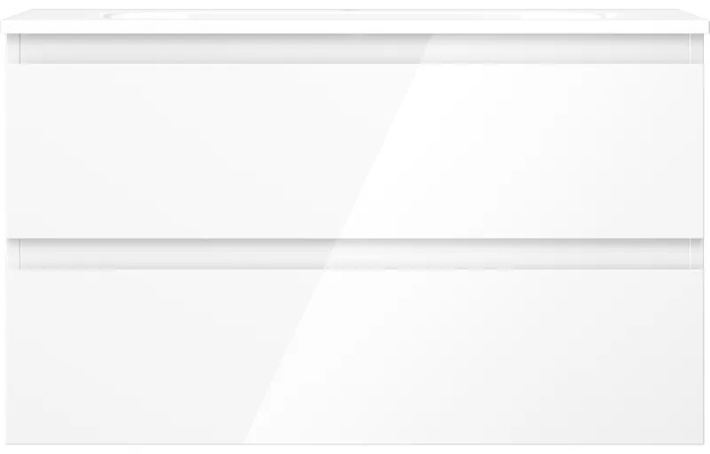 Mexen Orio, kúpeľňová skrinka 80 cm s umývadlom Vela, 2 zásuvky, biela lesklá, 91A10-08047-2-BFF00-W23M00